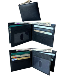 RFID Blocker Leather WALLET - BK, BN