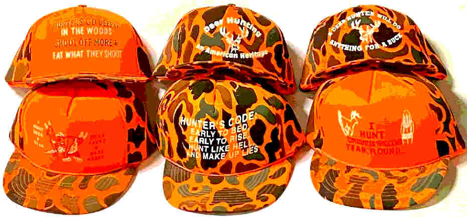 Orange Winter Camo Printed HATs Mix